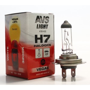 Лампа галогенная  H7 12V 55W (1шт) AVS Vegas